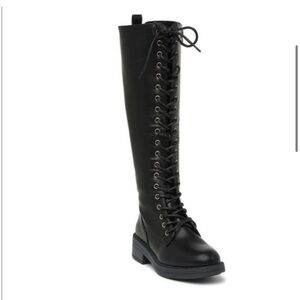 Zigi Soho Konnie Black Lace-Up Knee-High Combat Boots - Size 6